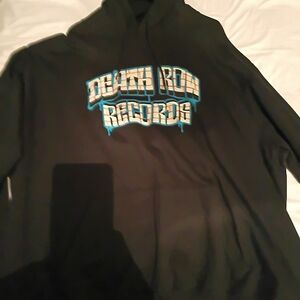 Crooks & Castles Black Hoodie with Blue and White Graphics